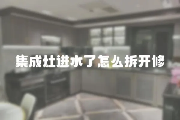 集成灶進(jìn)水了怎么拆開修