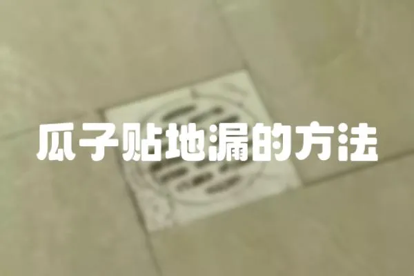 瓜子貼地漏的方法