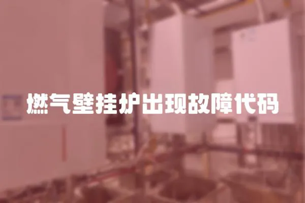 燃氣壁掛爐出現(xiàn)故障代碼