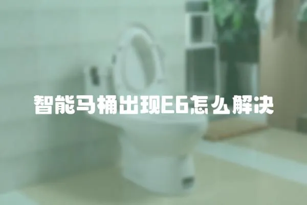 智能馬桶出現E6怎么解決