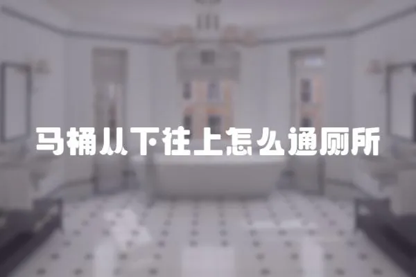 馬桶從下往上怎么通廁所