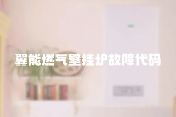 翼能燃氣壁掛爐故障代碼