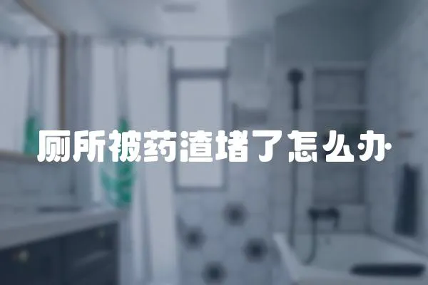 廁所被藥渣堵了怎么辦