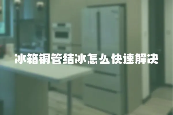 冰箱銅管結(jié)冰怎么快速解決