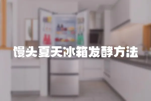 饅頭夏天冰箱發酵方法