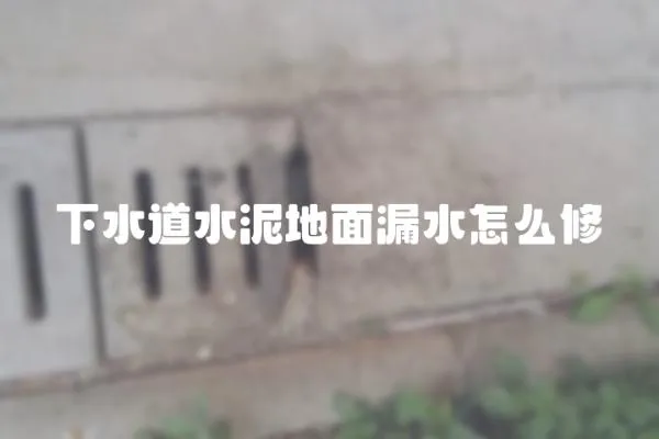 下水道水泥地面漏水怎么修