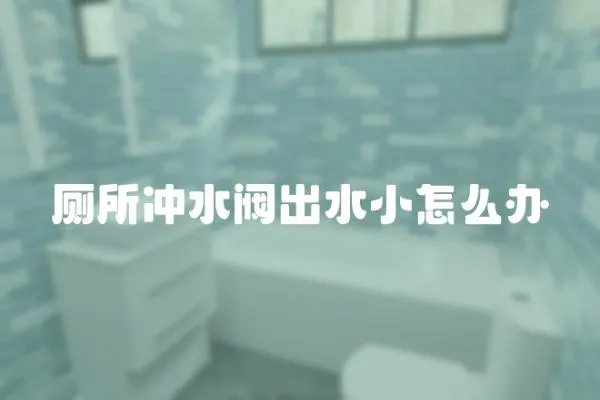 廁所沖水閥出水小怎么辦