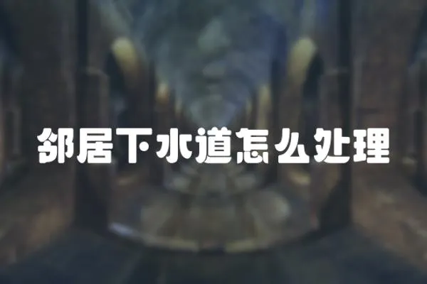 鄰居下水道怎么處理