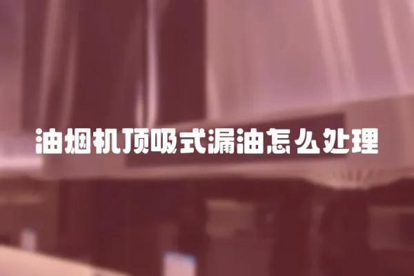 油煙機(jī)頂吸式漏油怎么處理