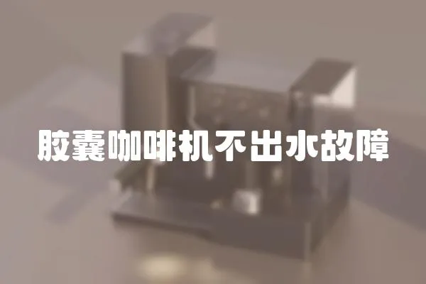 膠囊咖啡機(jī)不出水故障