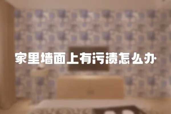 家里墻面上有污漬怎么辦