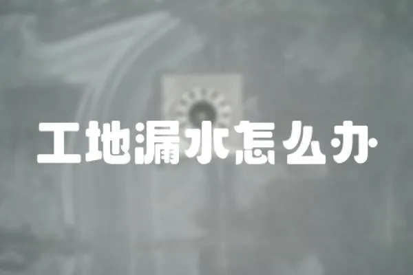 工地漏水怎么辦