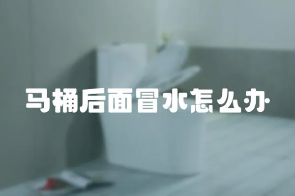 馬桶后面冒水怎么辦