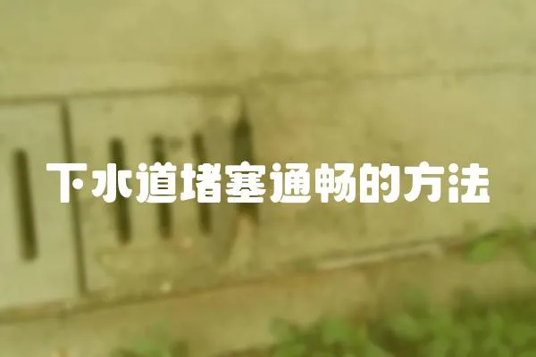 下水道堵塞通暢的方法