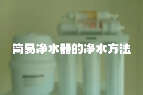 簡易凈水器的凈水方法