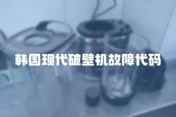 韓國現代破壁機故障代碼