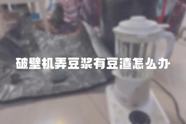 破壁機弄豆漿有豆渣怎么辦