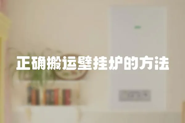 正確搬運壁掛爐的方法