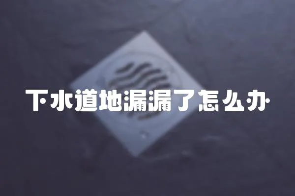 下水道地漏漏了怎么辦