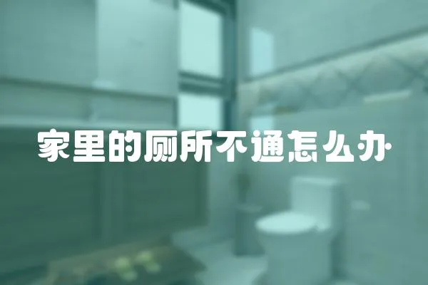 家里的廁所不通怎么辦