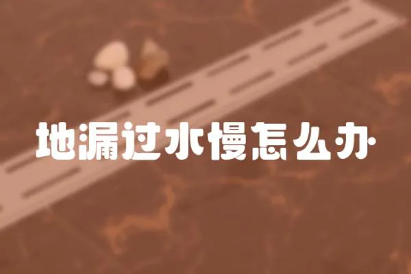 地漏過水慢怎么辦