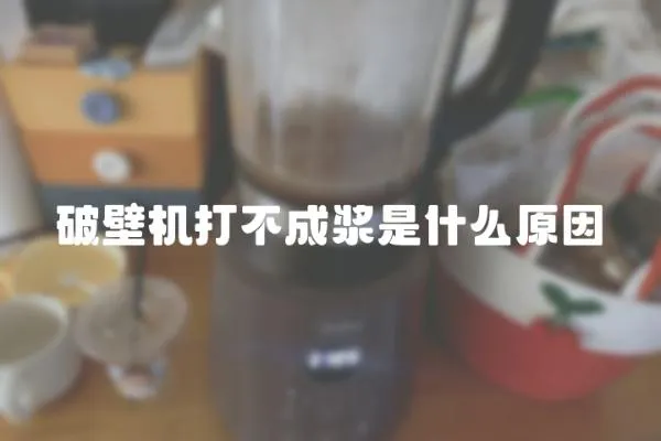 破壁機打不成漿是什么原因