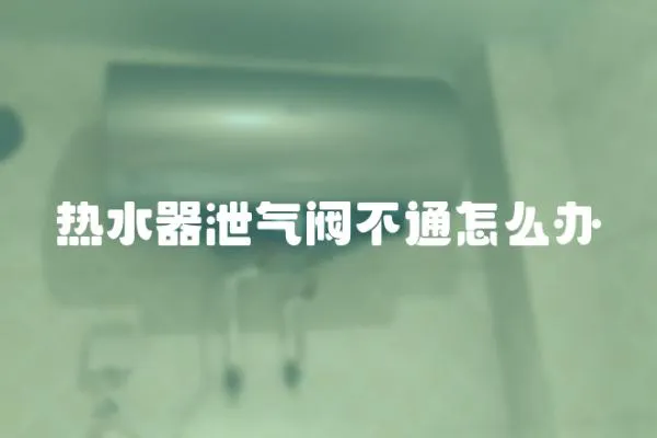 熱水器泄氣閥不通怎么辦