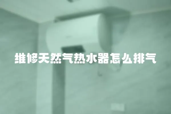 維修天然氣熱水器怎么排氣
