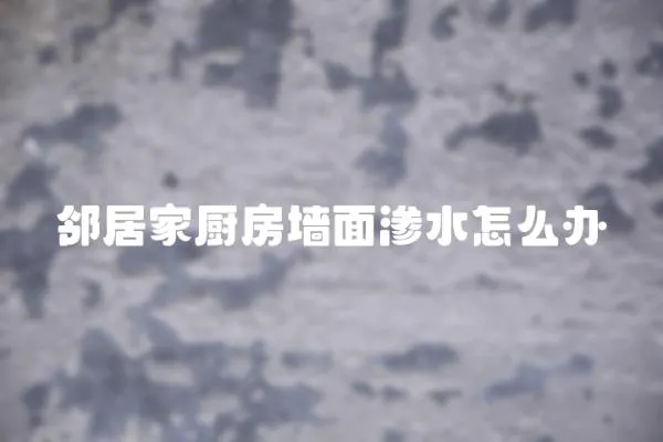 鄰居家廚房墻面滲水怎么辦