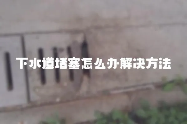 下水道堵塞怎么辦解決方法