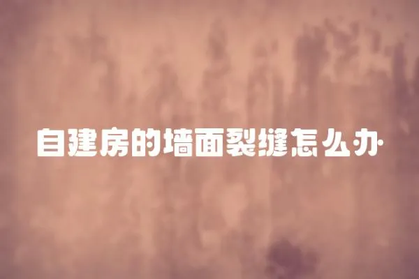 自建房的墻面裂縫怎么辦