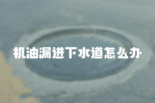機油漏進下水道怎么辦