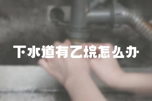 下水道有乙烷怎么辦