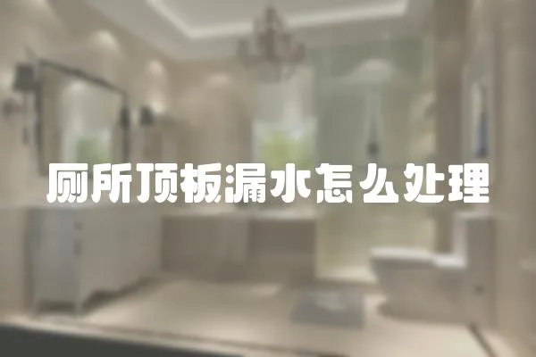 廁所頂板漏水怎么處理