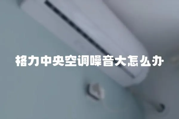 格力中央空調(diào)噪音大怎么辦