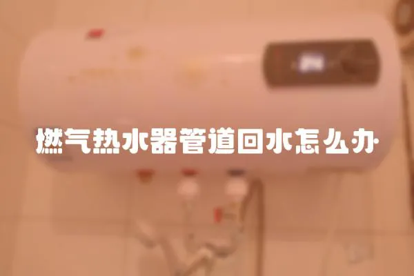 燃氣熱水器管道回水怎么辦