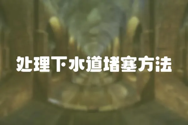 處理下水道堵塞方法