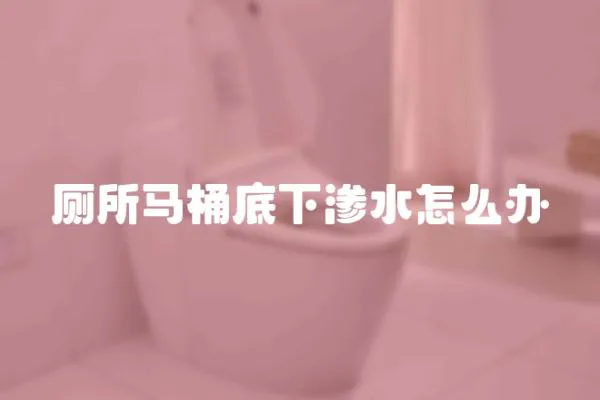 厕所马桶底下渗水怎么办