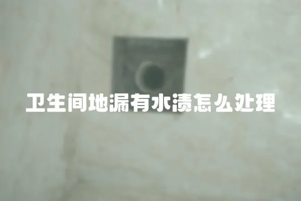 衛(wèi)生間地漏有水漬怎么處理