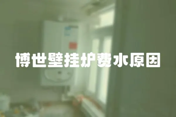 博世壁掛爐費水原因
