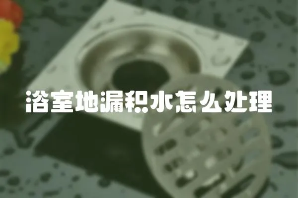 浴室地漏積水怎么處理
