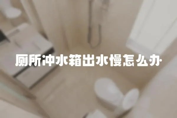 廁所沖水箱出水慢怎么辦