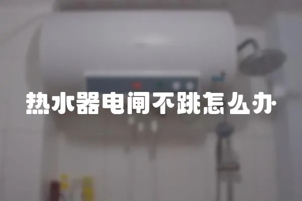 熱水器電閘不跳怎么辦