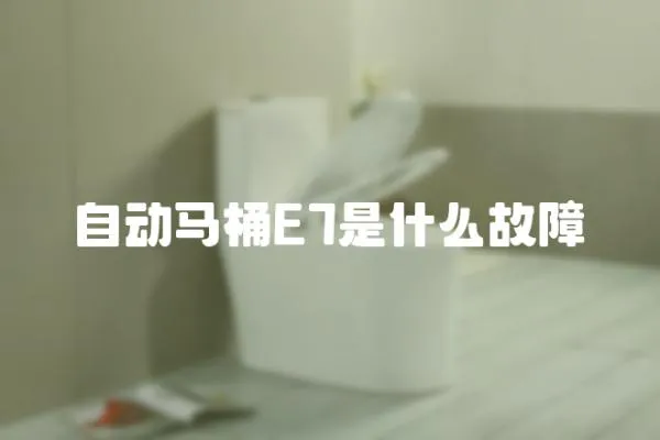自動馬桶E7是什么故障