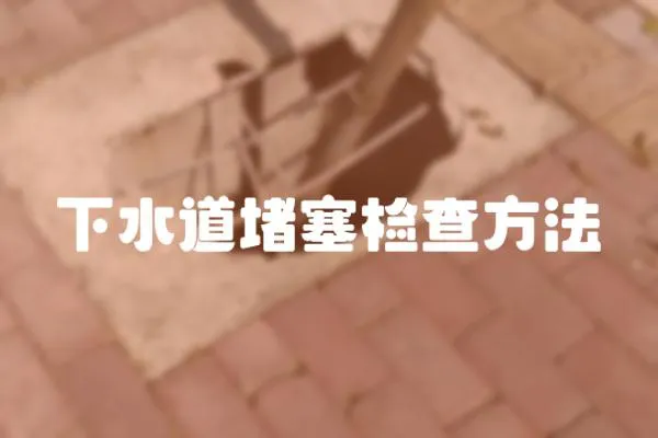 下水道堵塞檢查方法