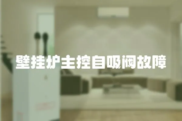 壁掛爐主控自吸閥故障