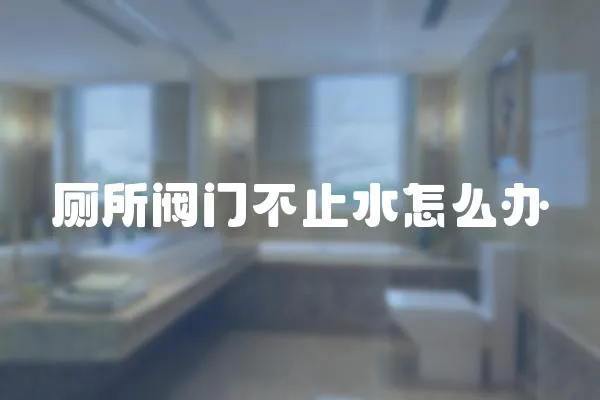 廁所閥門不止水怎么辦