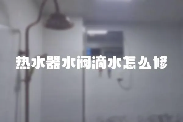 熱水器水閥滴水怎么修