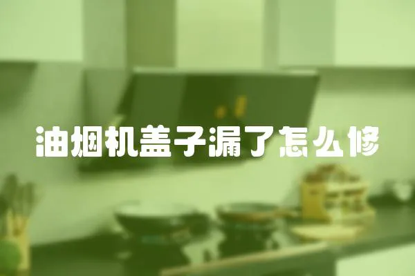 油煙機蓋子漏了怎么修