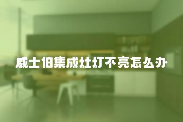 威士伯集成灶燈不亮怎么辦